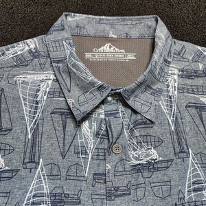 Croft & Barrow Blue Quick Dry Vented Sailboat All Over Print Men's Size XXL 2XL